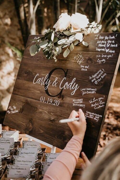 Personalized Rustic Wood Signboard Guest Book