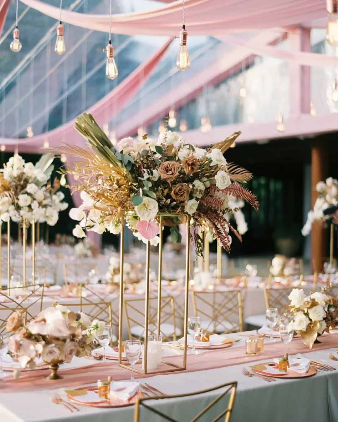 Floral Centerpiece In Gold