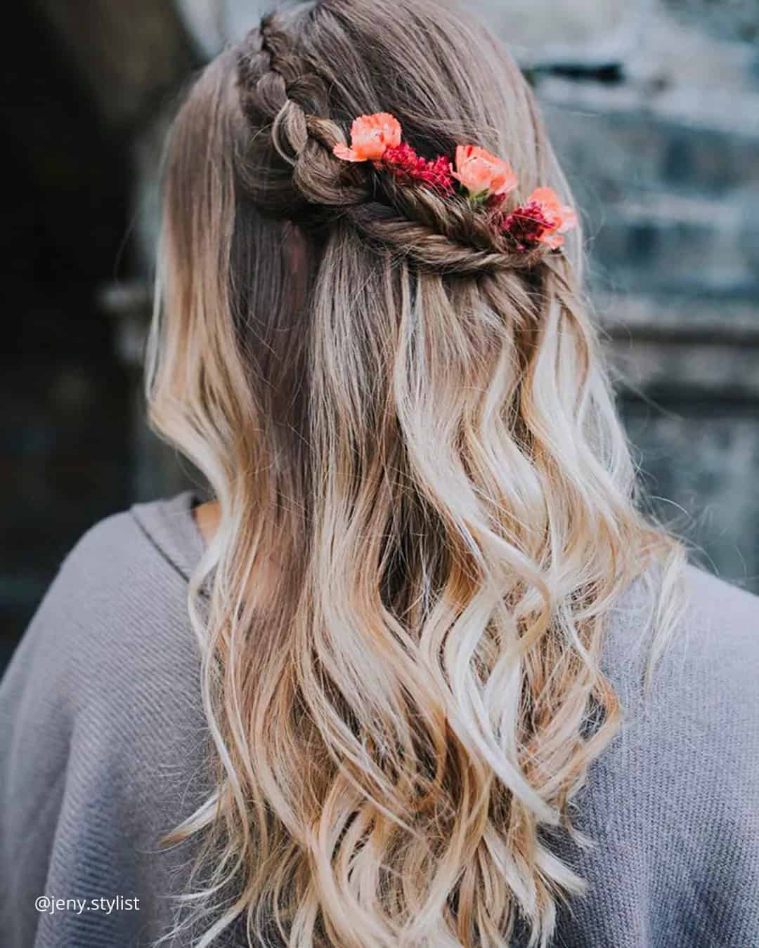 Boho Wedding Hair With Flowers