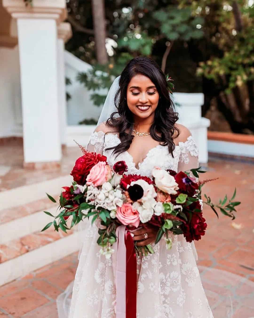 Red and Black Wedding Bouquets