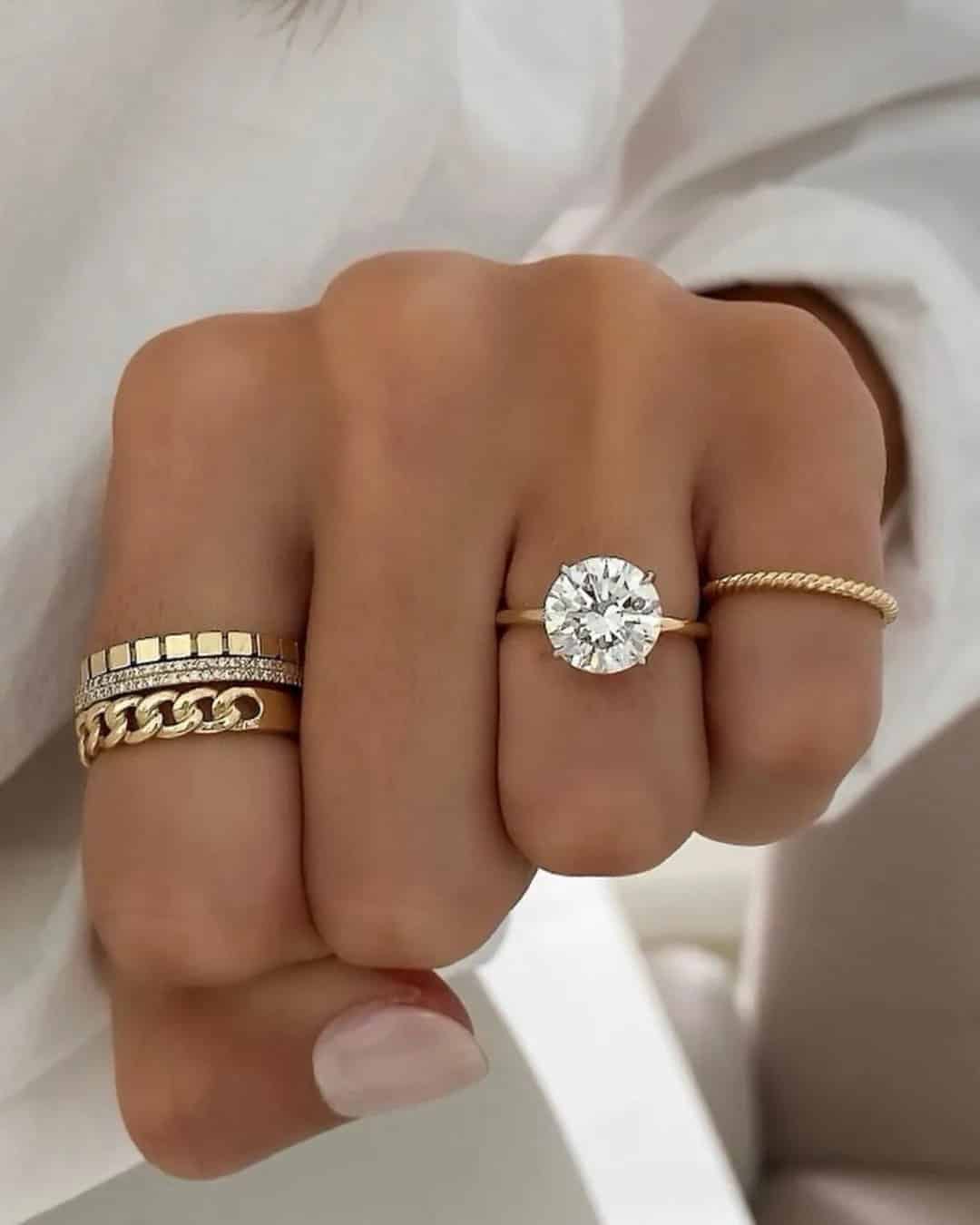 Simple Engagement Rings in Unique Sets