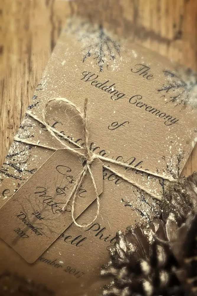 Rustic Winter Wedding Invitations