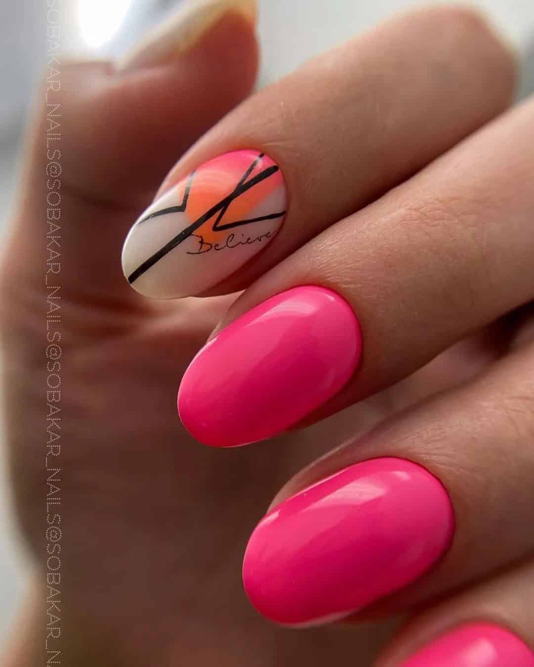 Pink Bachelorette Nails