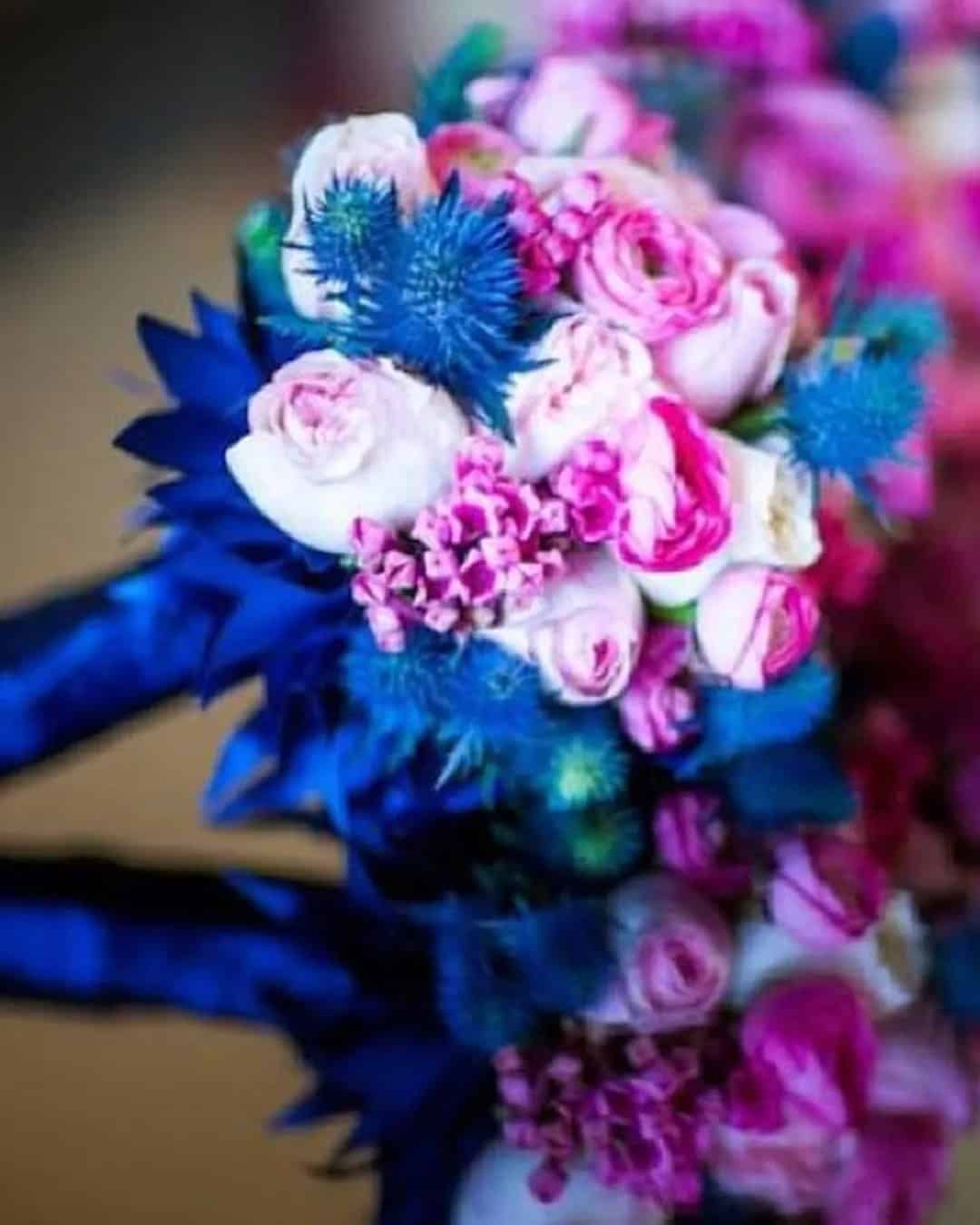 Blue-Themed Bridal Bouquets