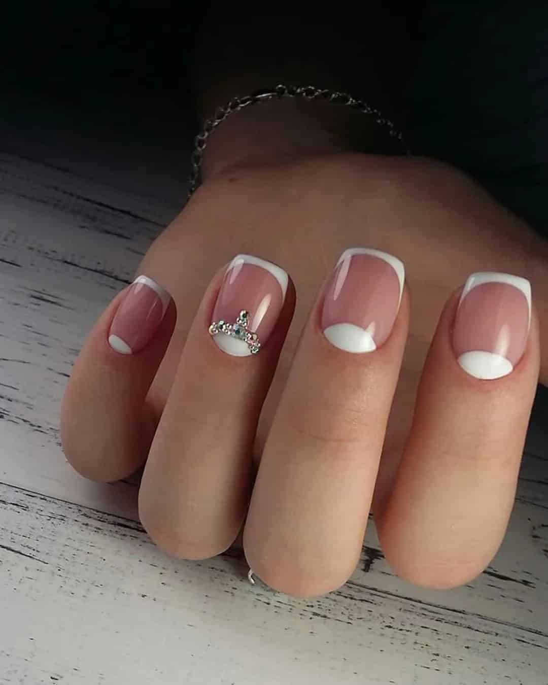 Creative French Nails Wedding