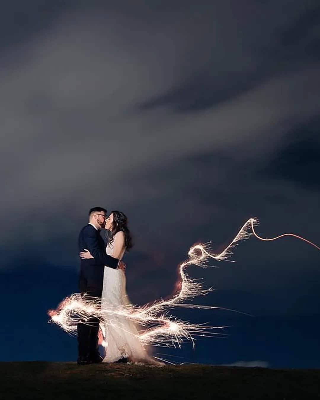 Writing in the Air for your Wedding Sparkler Photos