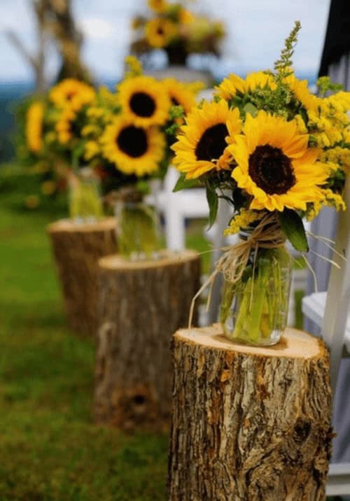 Sunflower aisle decor