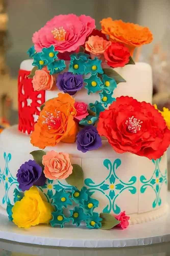 Traditional Hand-painted Mexican Wedding Cake Ideas