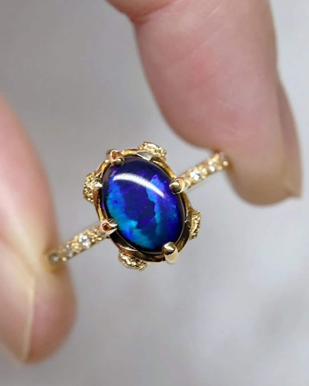 Engagement Rings With Black Opal