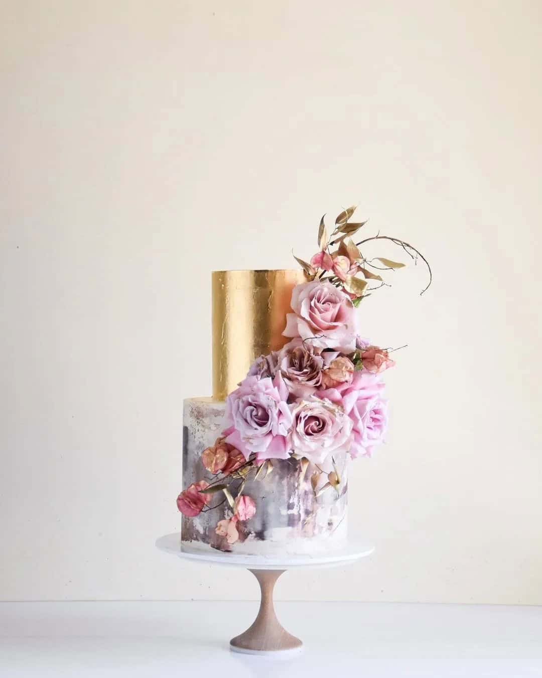 Marble Wedding Cakes With Metallic Accents