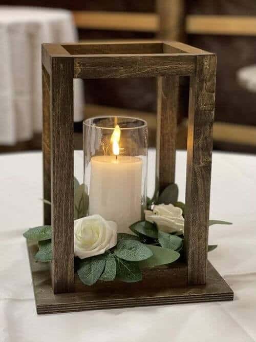 Wooden frames and candles