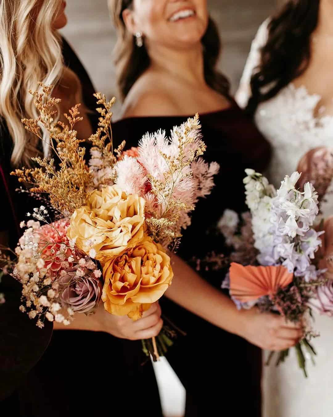 Small Bouquets For A Rustic Wedding