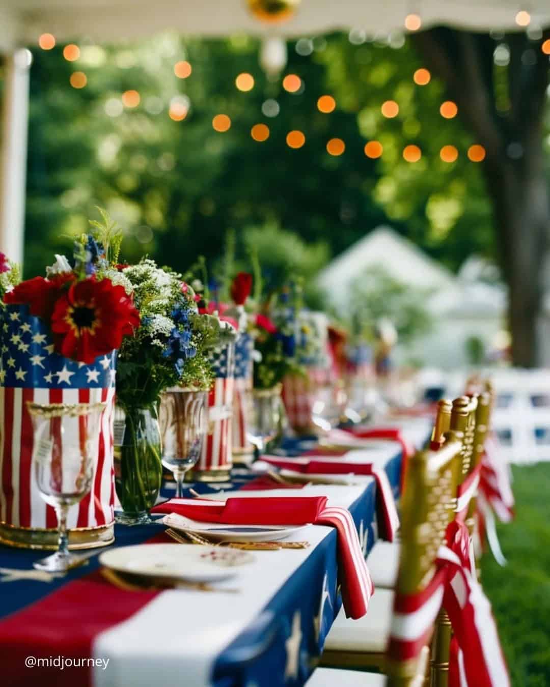 Independence Day Wedding Table Setting