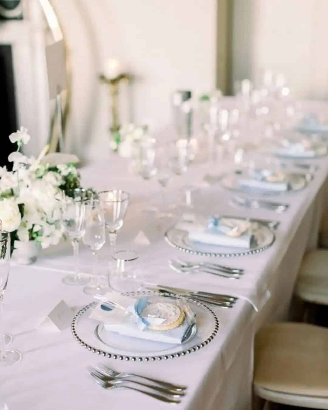 White and Silver Wedding Decor