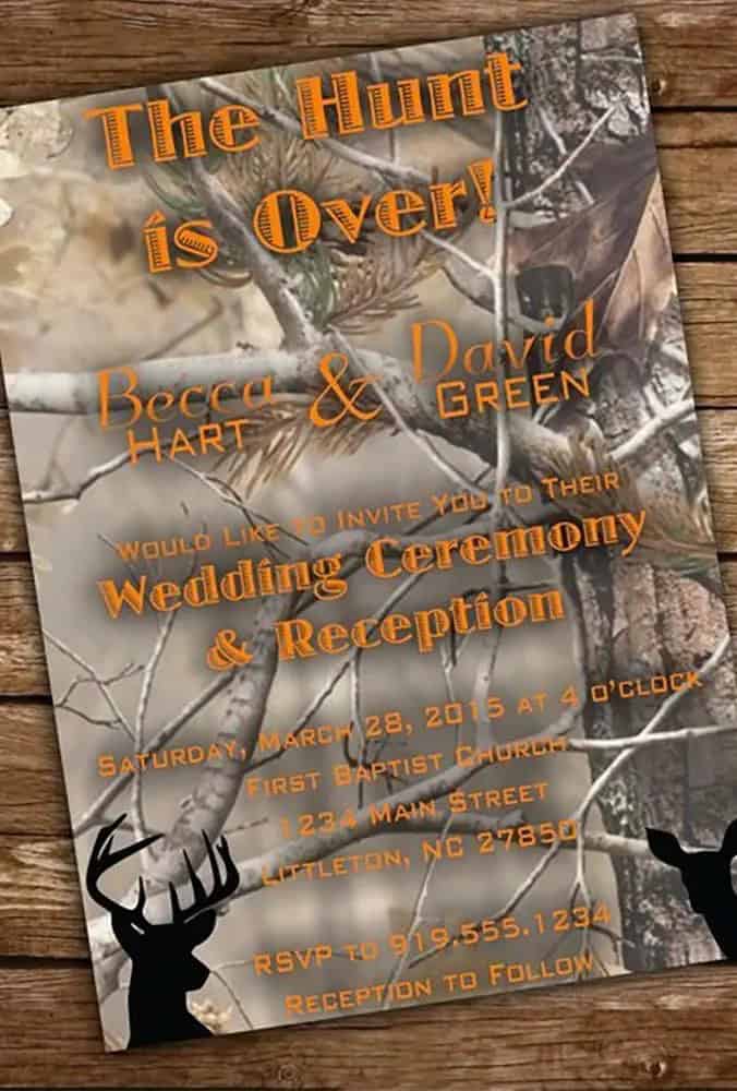 Wedding Invitations In Camo Style