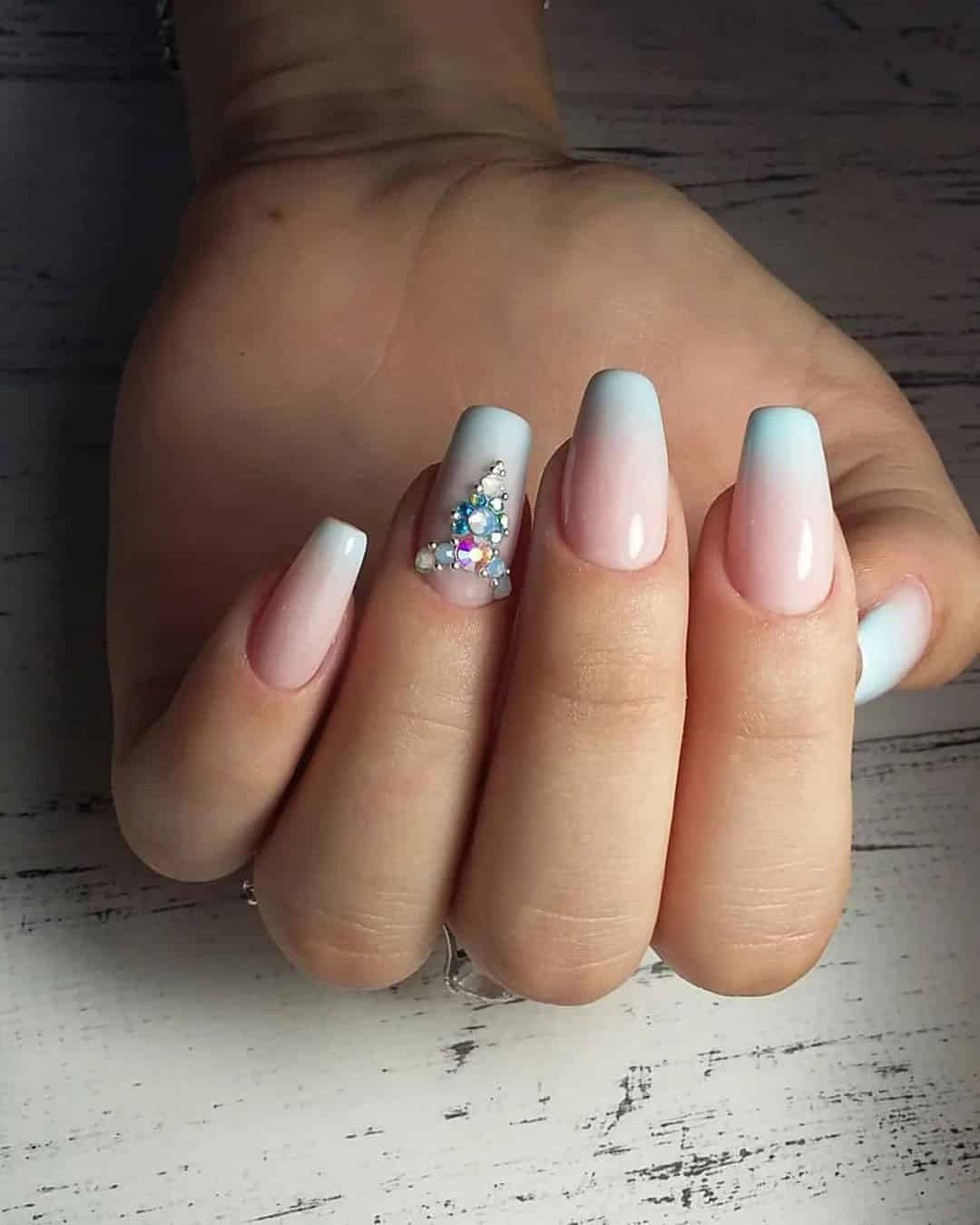 Ombre French Wedding Nails