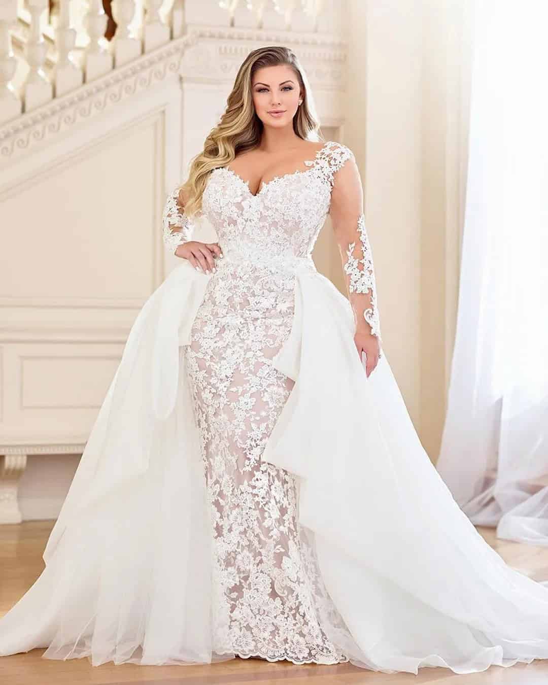 Long Sleeve Wedding Dresses Plus Size