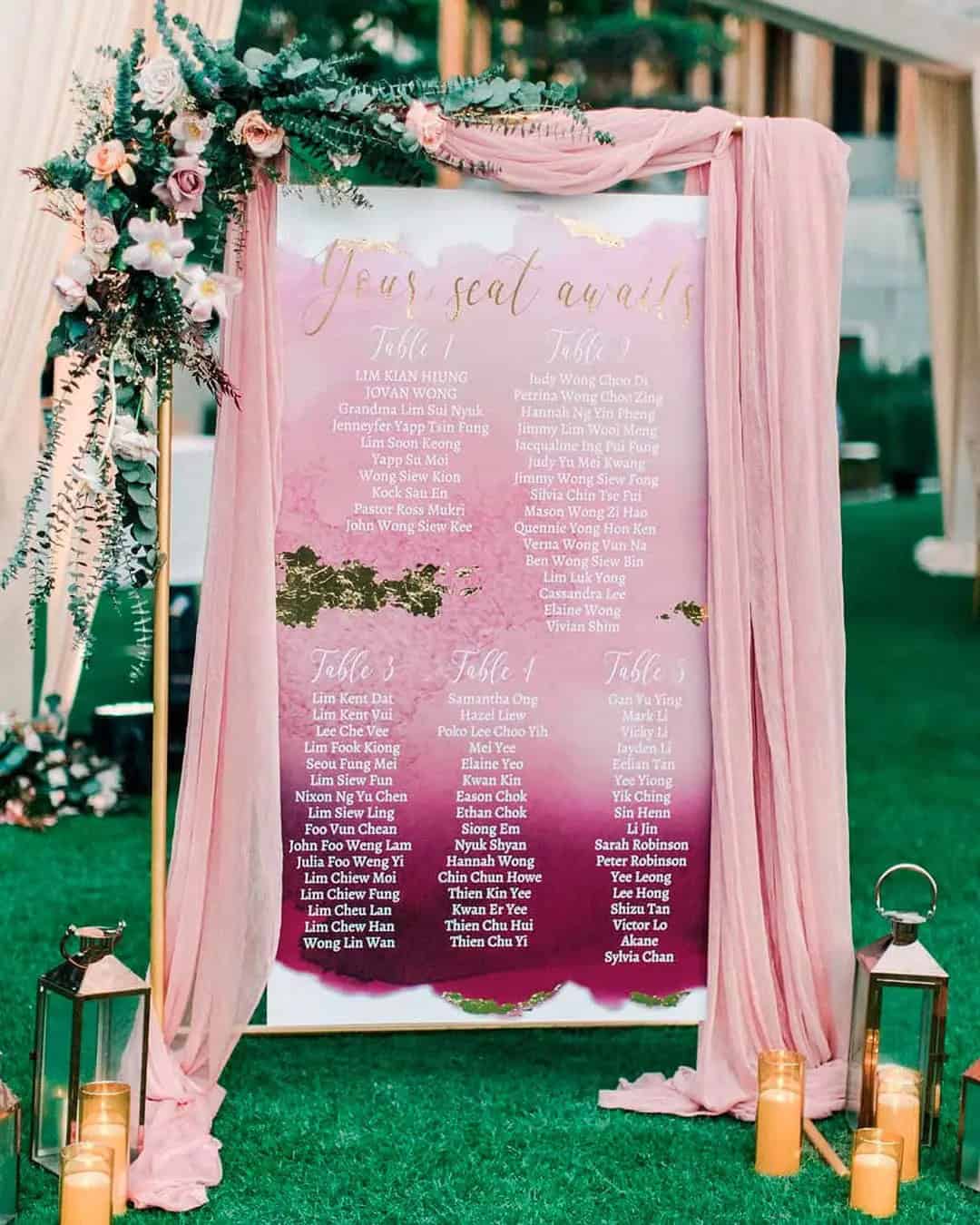 Modern Wedding Seating Chart Ideas