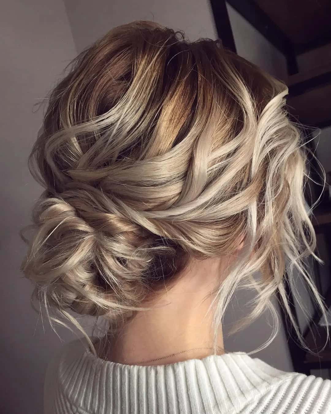 Curly Wedding Updos for Medium Hair