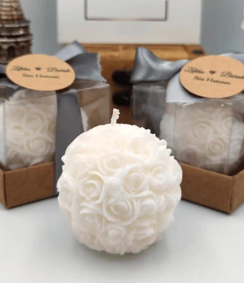 Personalized candle wedding favors