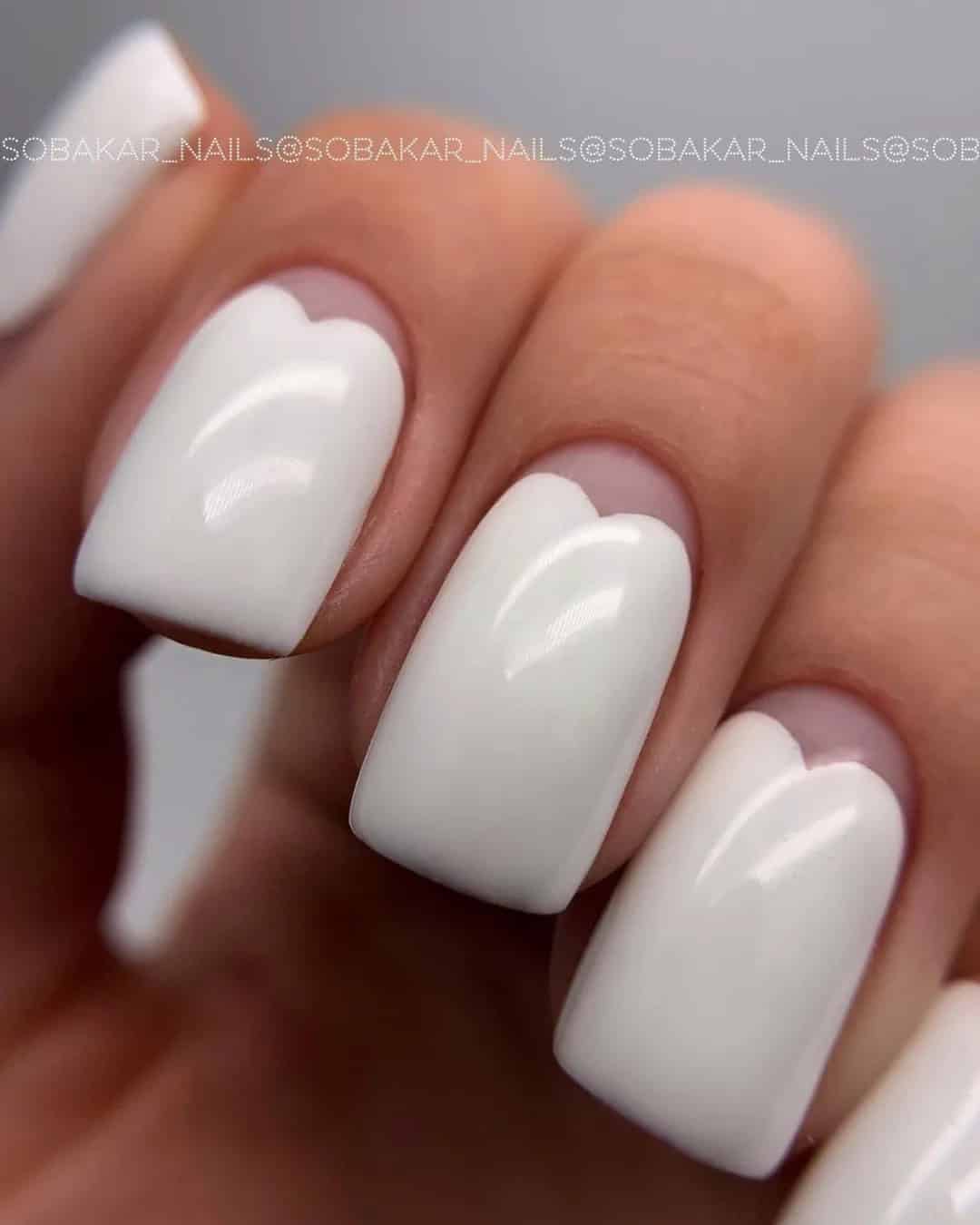 White Bridesmaide Nail Designs