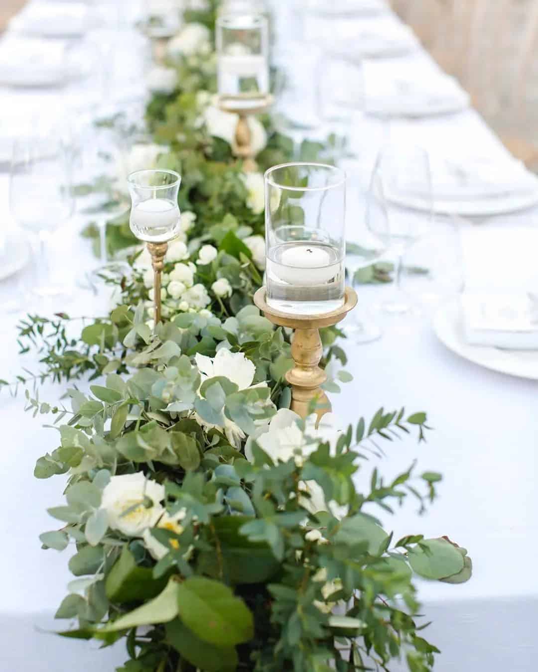 Table Decor Wedding Greenery Runner