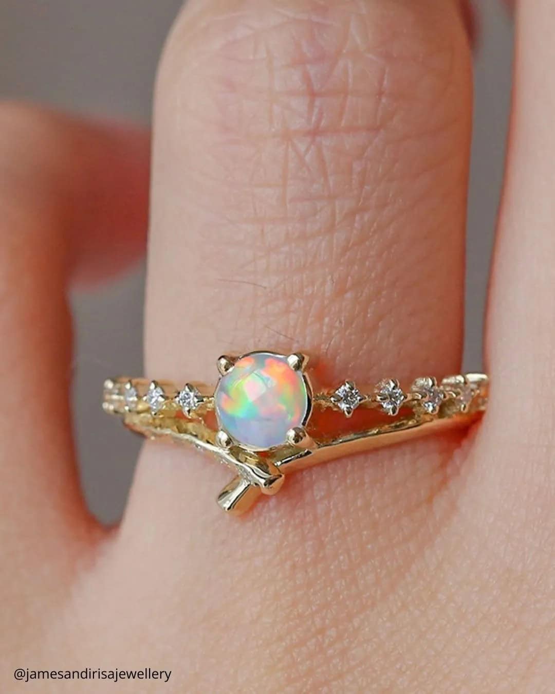 Rings With Round Cut Opal