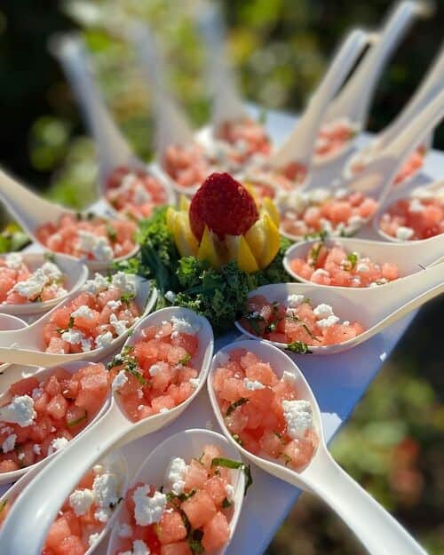 Watermelon and Feta Spoons