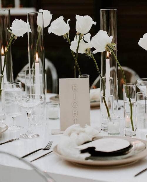 White Table Set Up