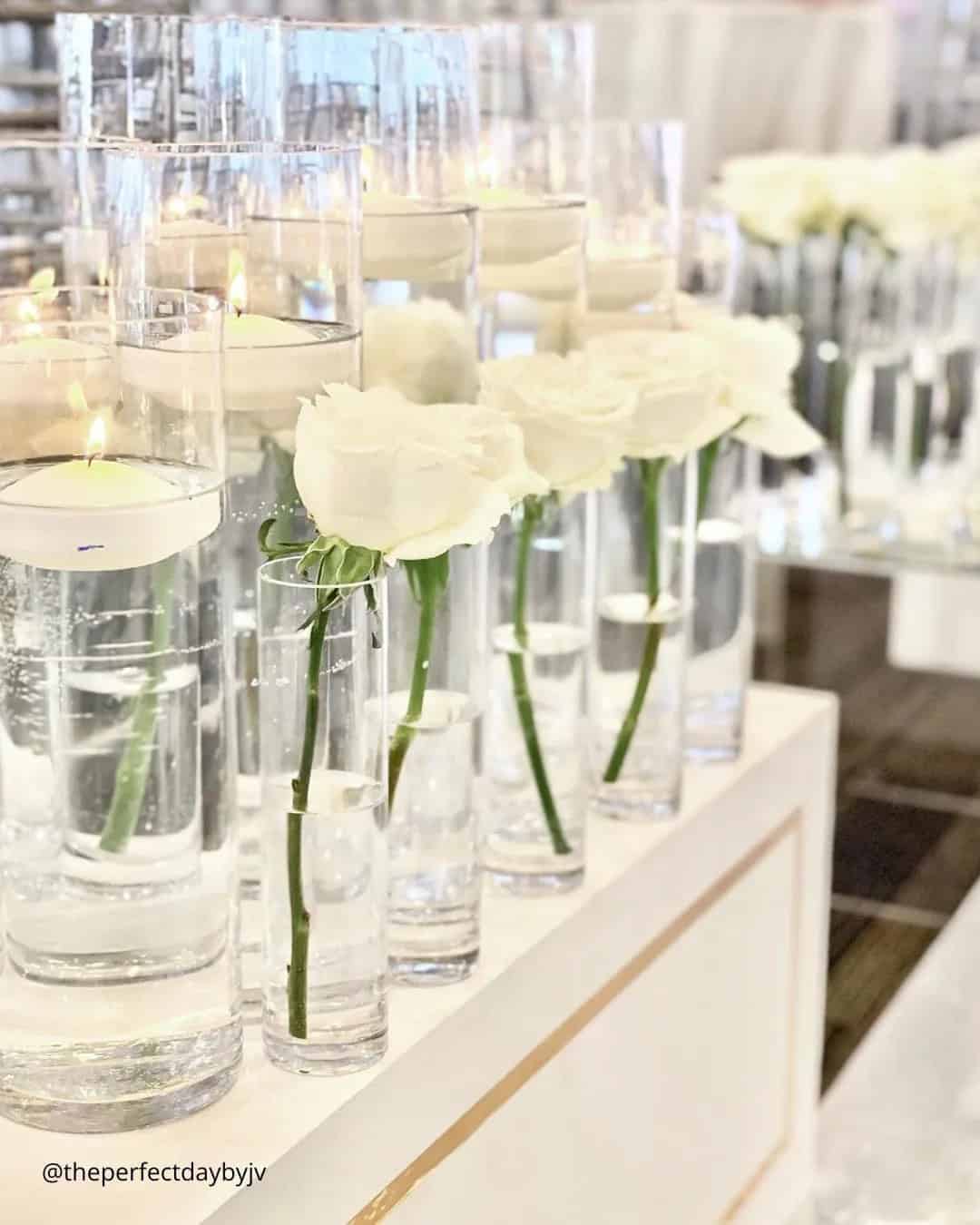 Floating Candles Wedding Centerpiece