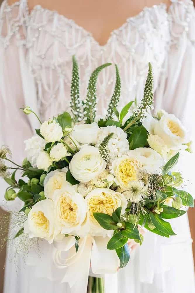 Greenery Wedding Bouquets With White Accent