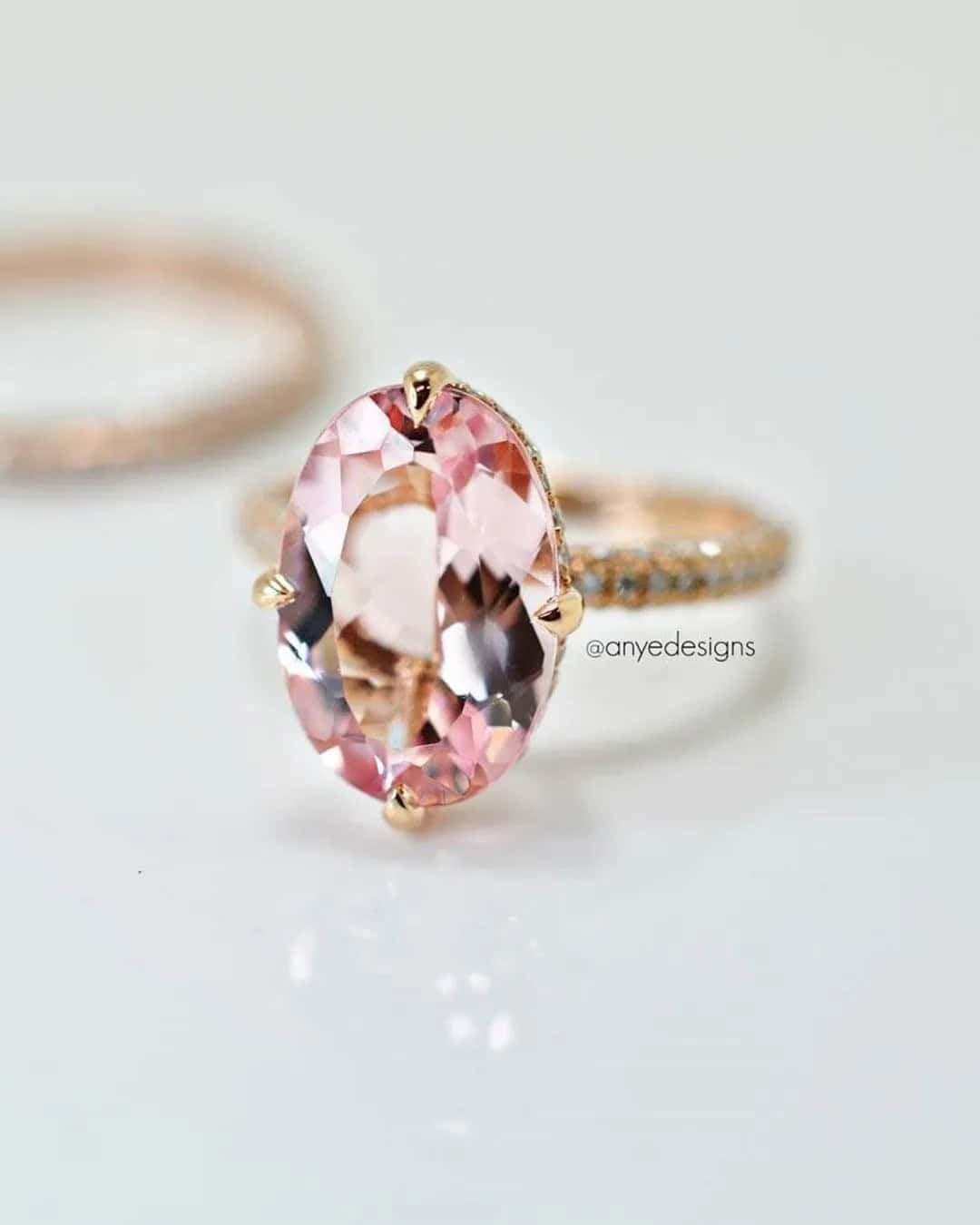 Oval-Cut Morganite Rings