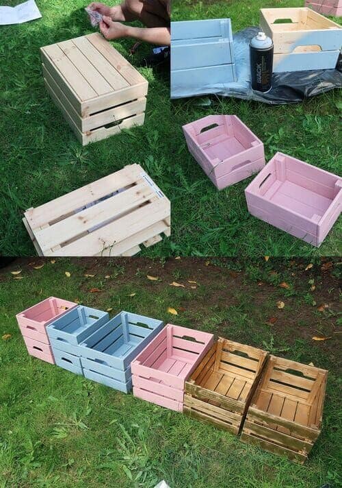 Painted crates