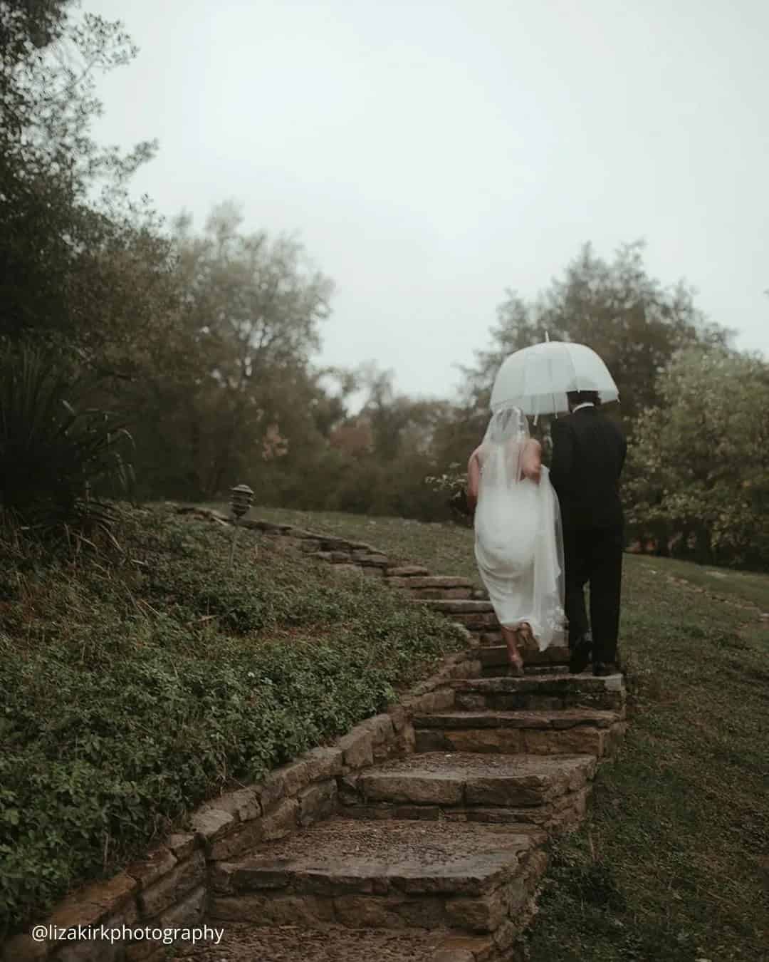 Wedding Photo Under Rain