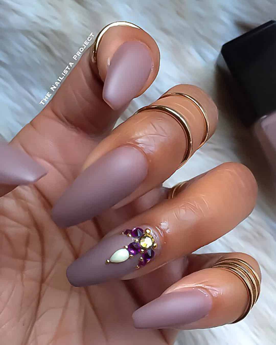 Nude Nails With Gems