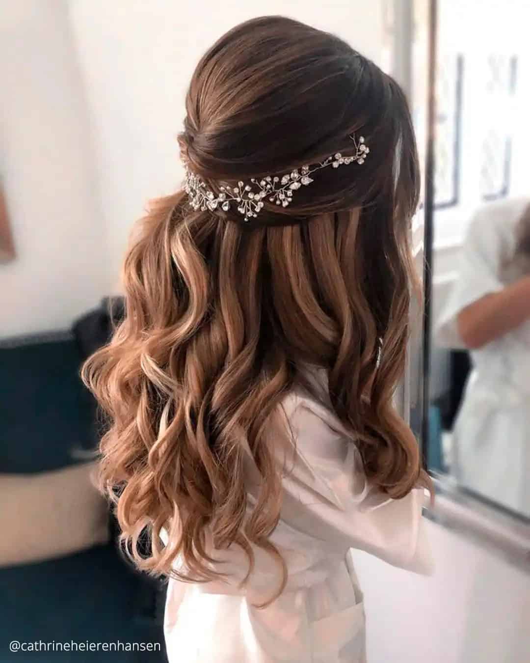 Elegant Half Up Bridal Updos