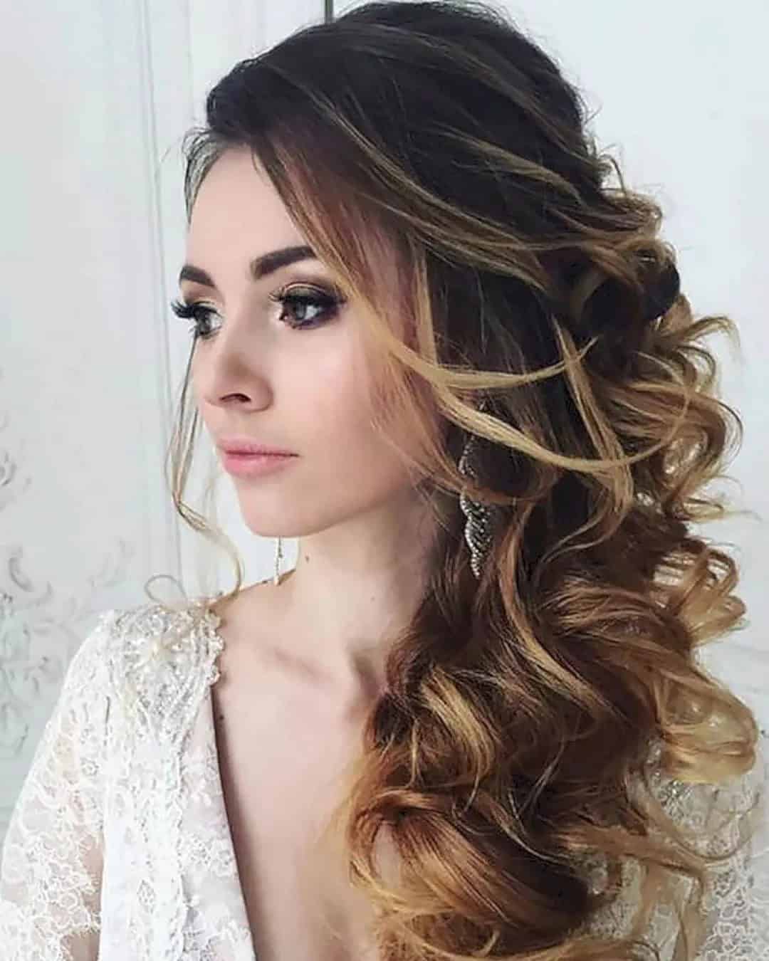 Wedding Hairstyles Half Up Half Down To The Side