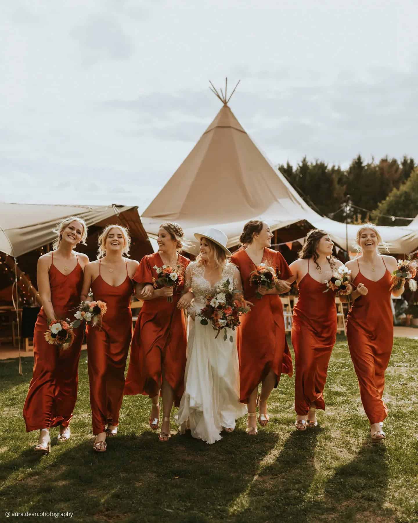 Rust Bridesmaid Gowns