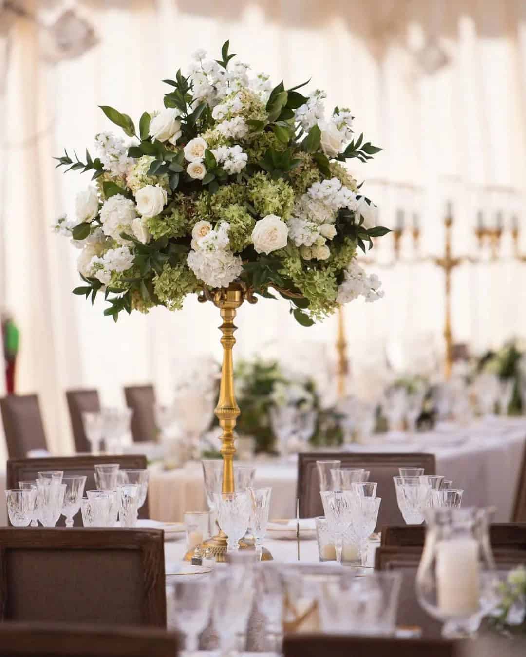 Elegant All White Wedding Décor Centerpieces Ideas