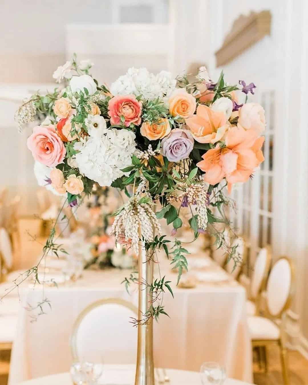 Coral Colored Wedding Centerpieces