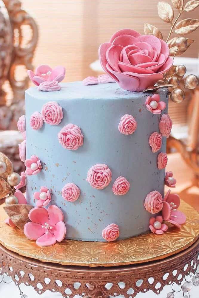 Colorful Fondant Flower Wedding Cakes