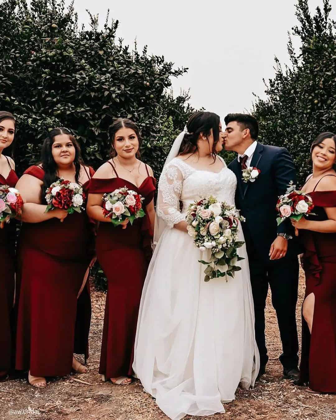 Burgundy Plus Size Bridesmaid Dresses