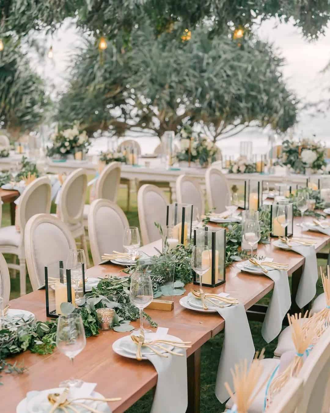 Simple Wedding Reception Decor With Greenery