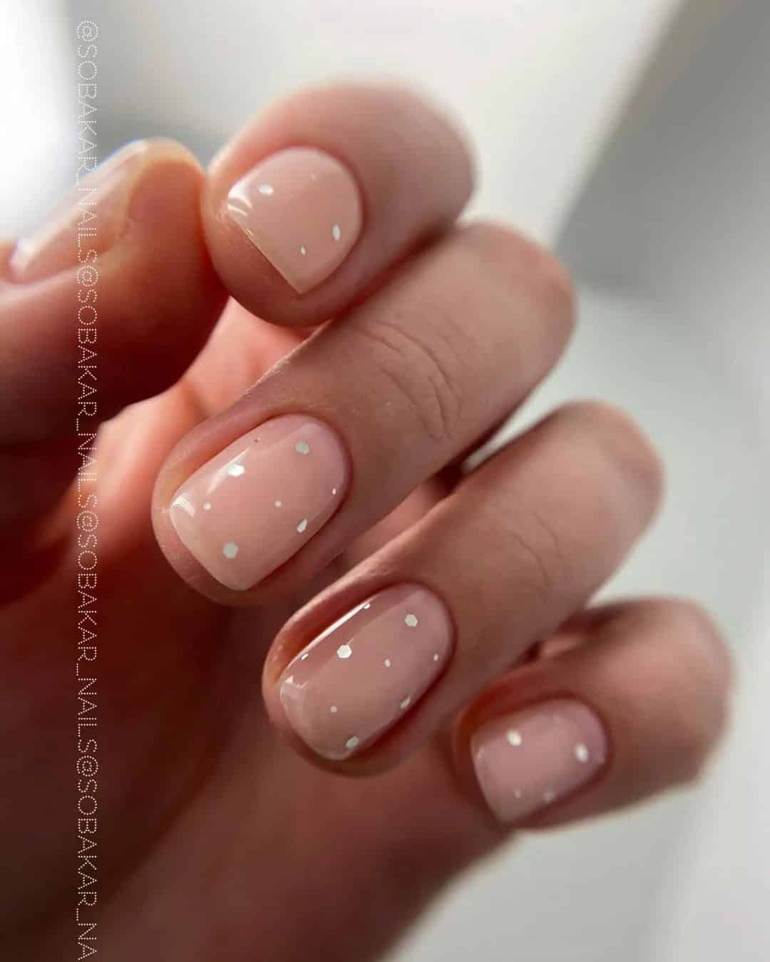 Simple Short Wedding Nails