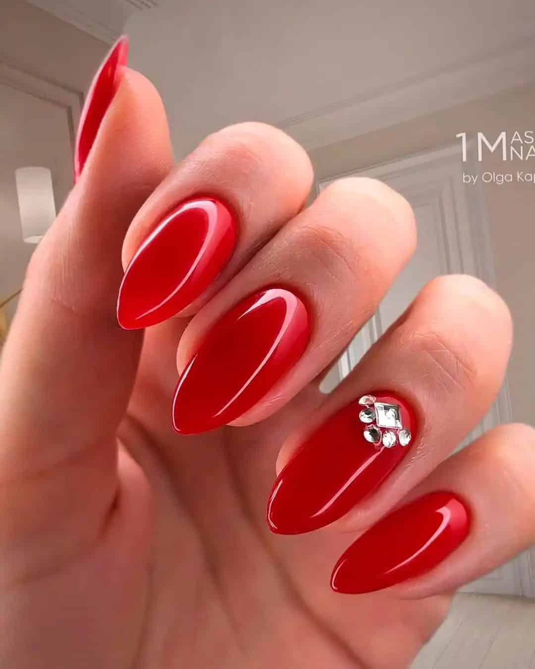 Red Bridal Nail Art Designs