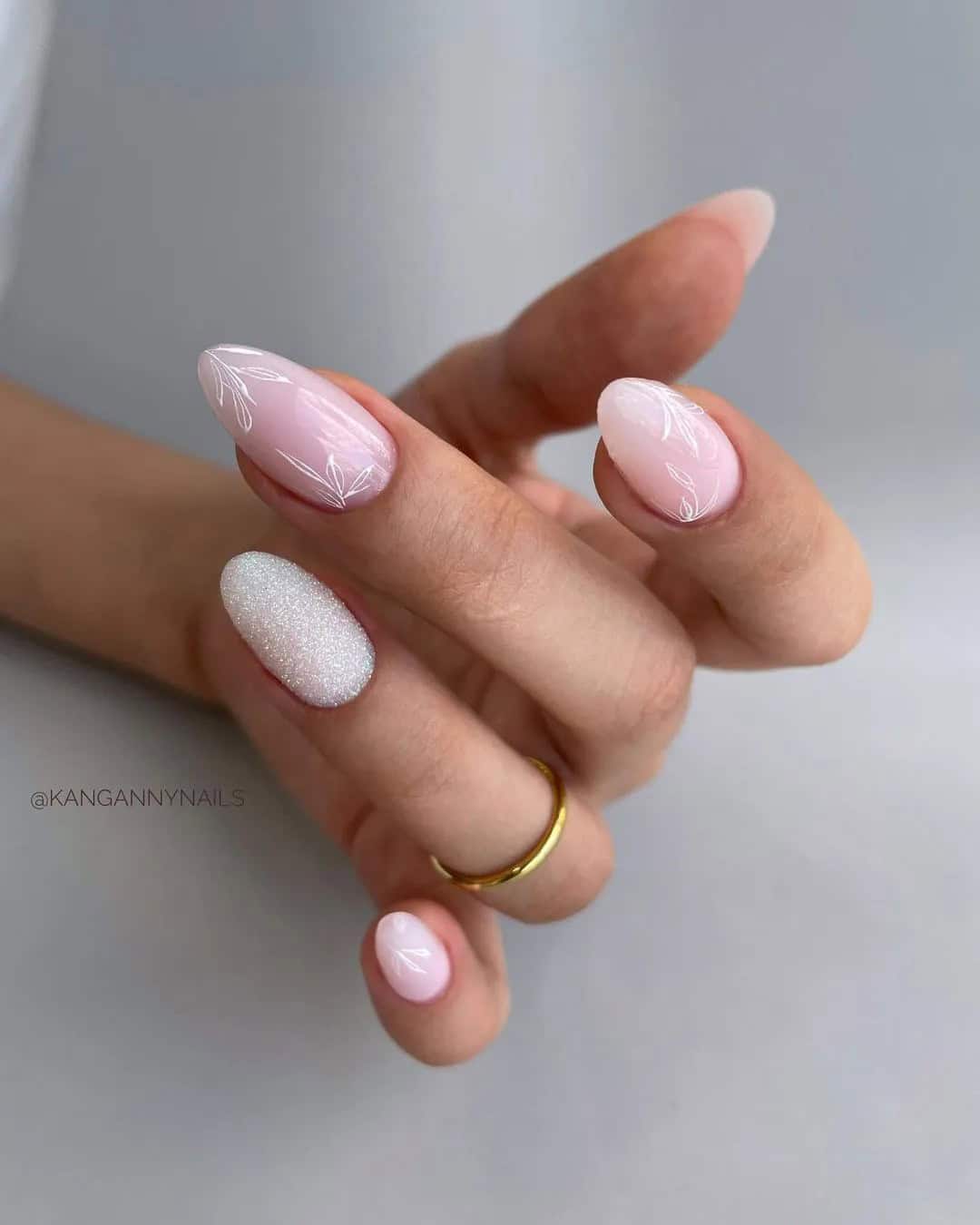 Elegant Wedding Day Nails