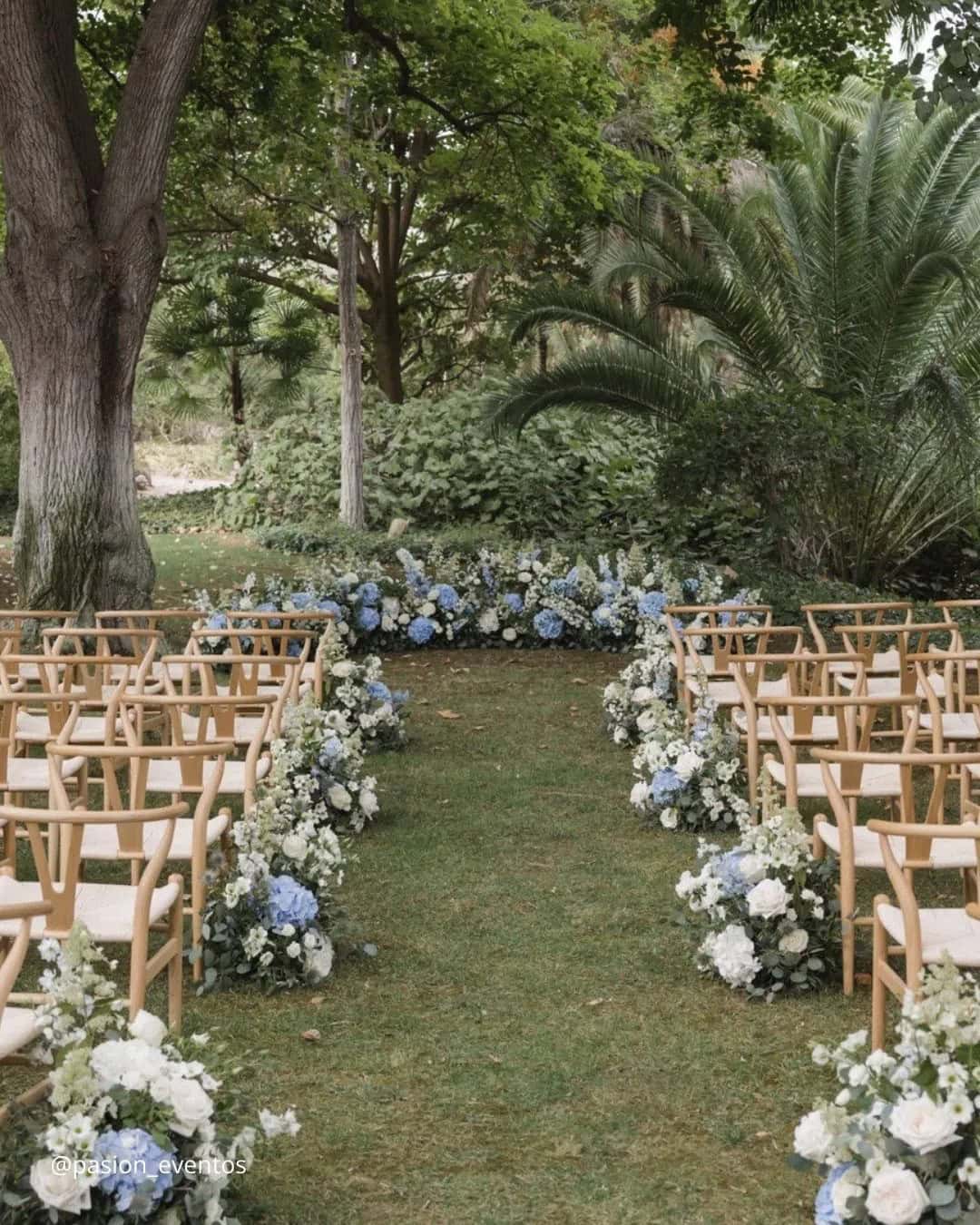 Line Flowers Along The Aisle