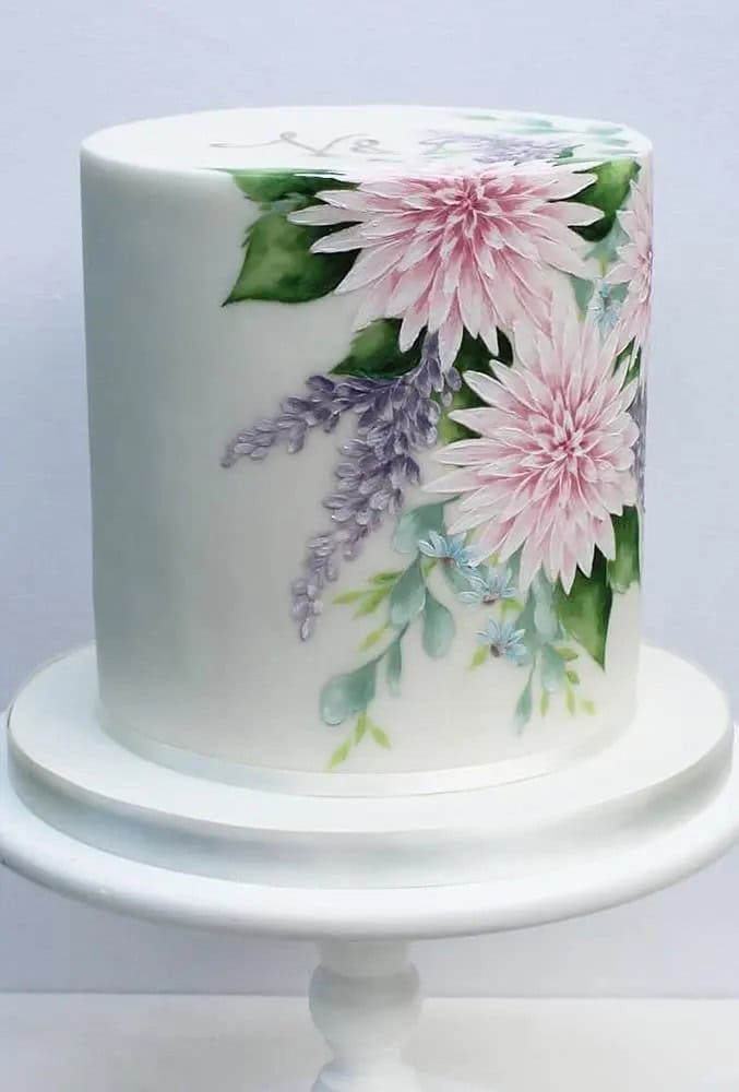 Watercolor & Hand Painted Wedding Cakes