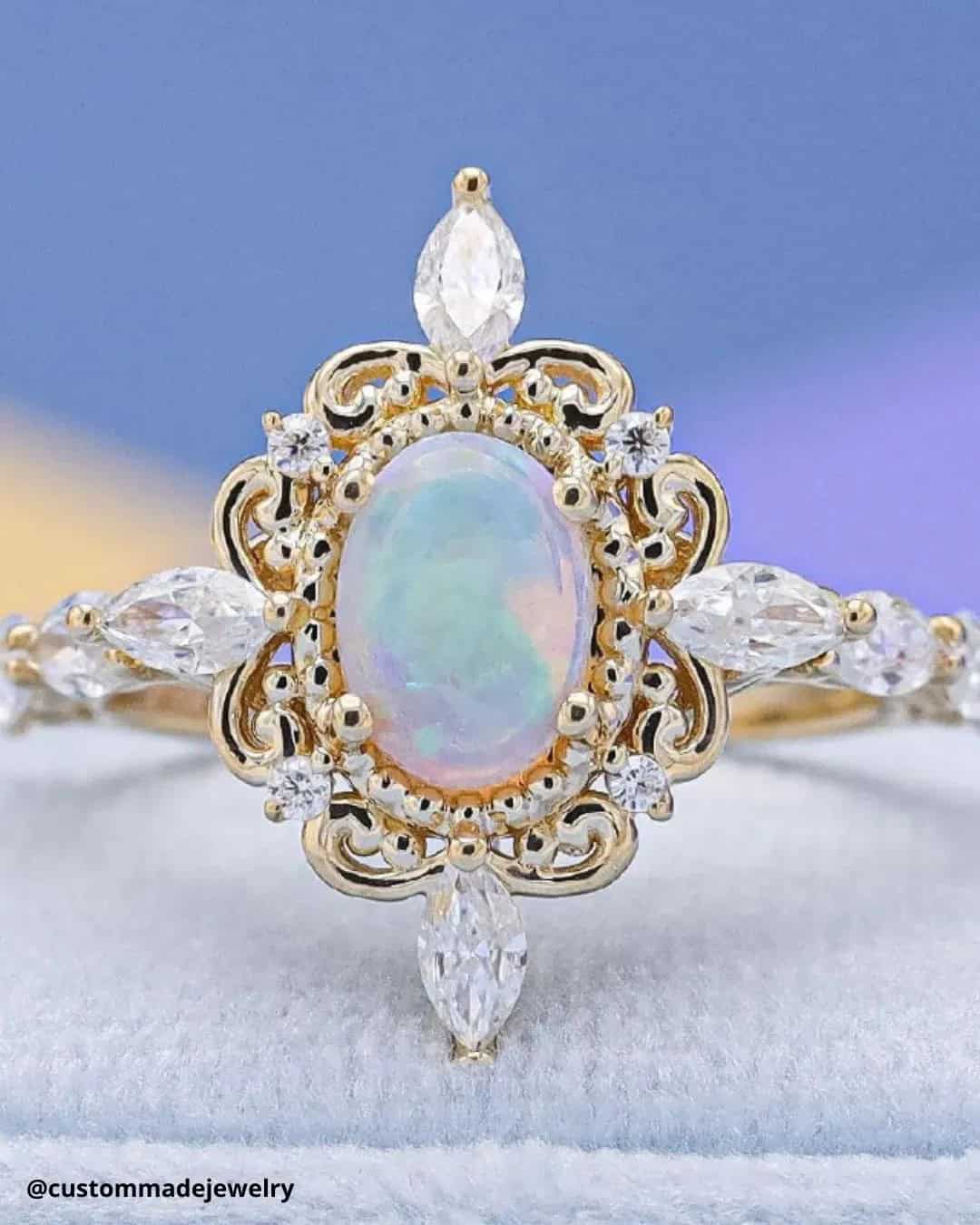 Floral Opal Rings