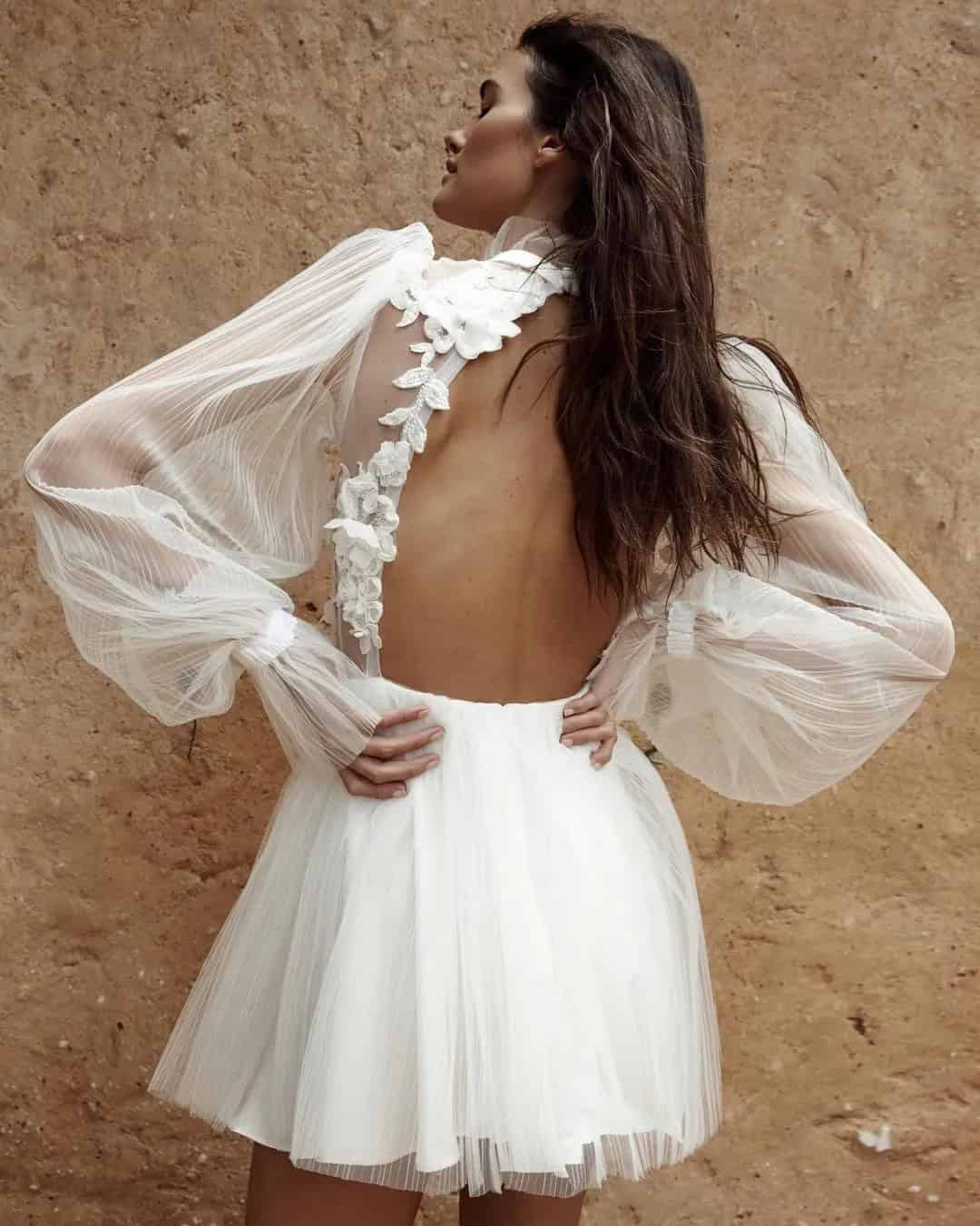 Short Wedding Dresses With Sleeves